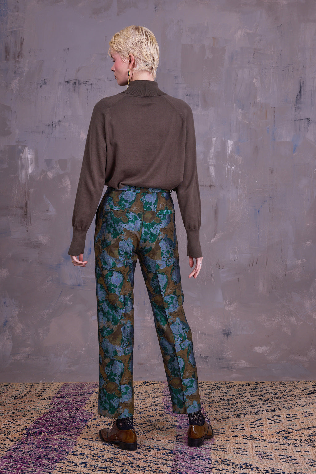 Gons broek in rivergreen jacquard