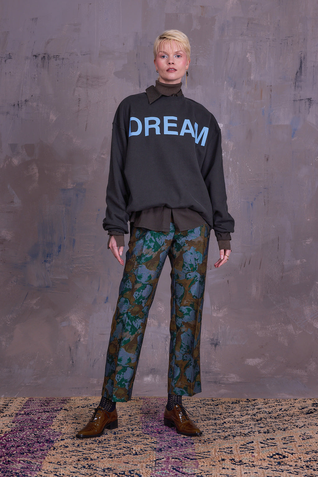 Gons broek in rivergreen jacquard