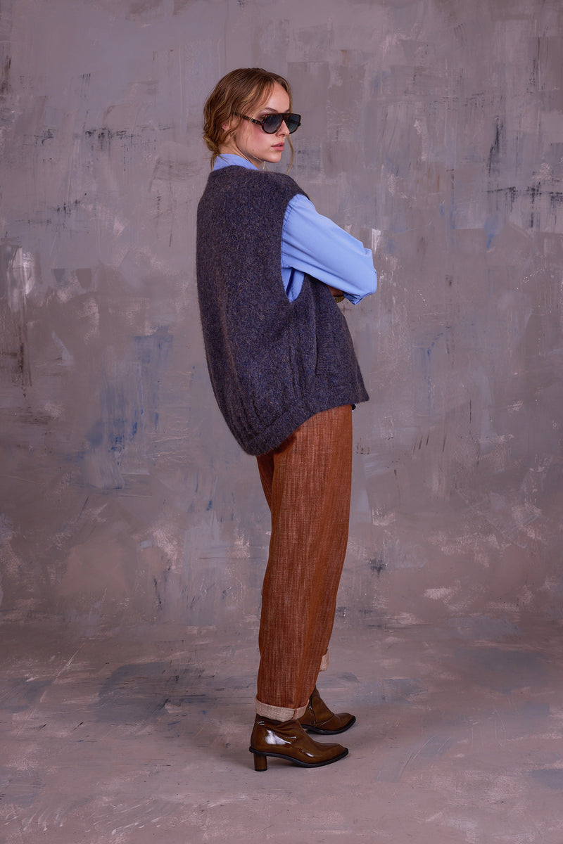 Fannie trousers in hazelnut gabardine