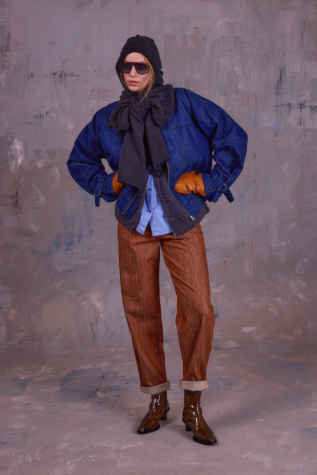 Fannie trousers in hazelnut gabardine