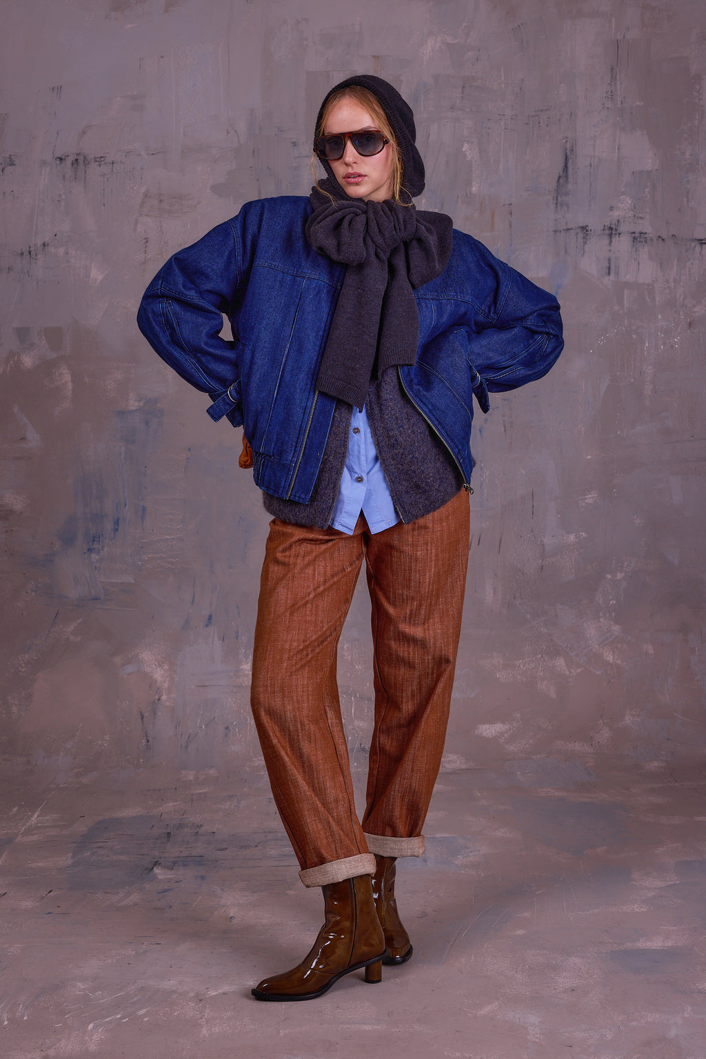 Fannie trousers in hazelnut gabardine