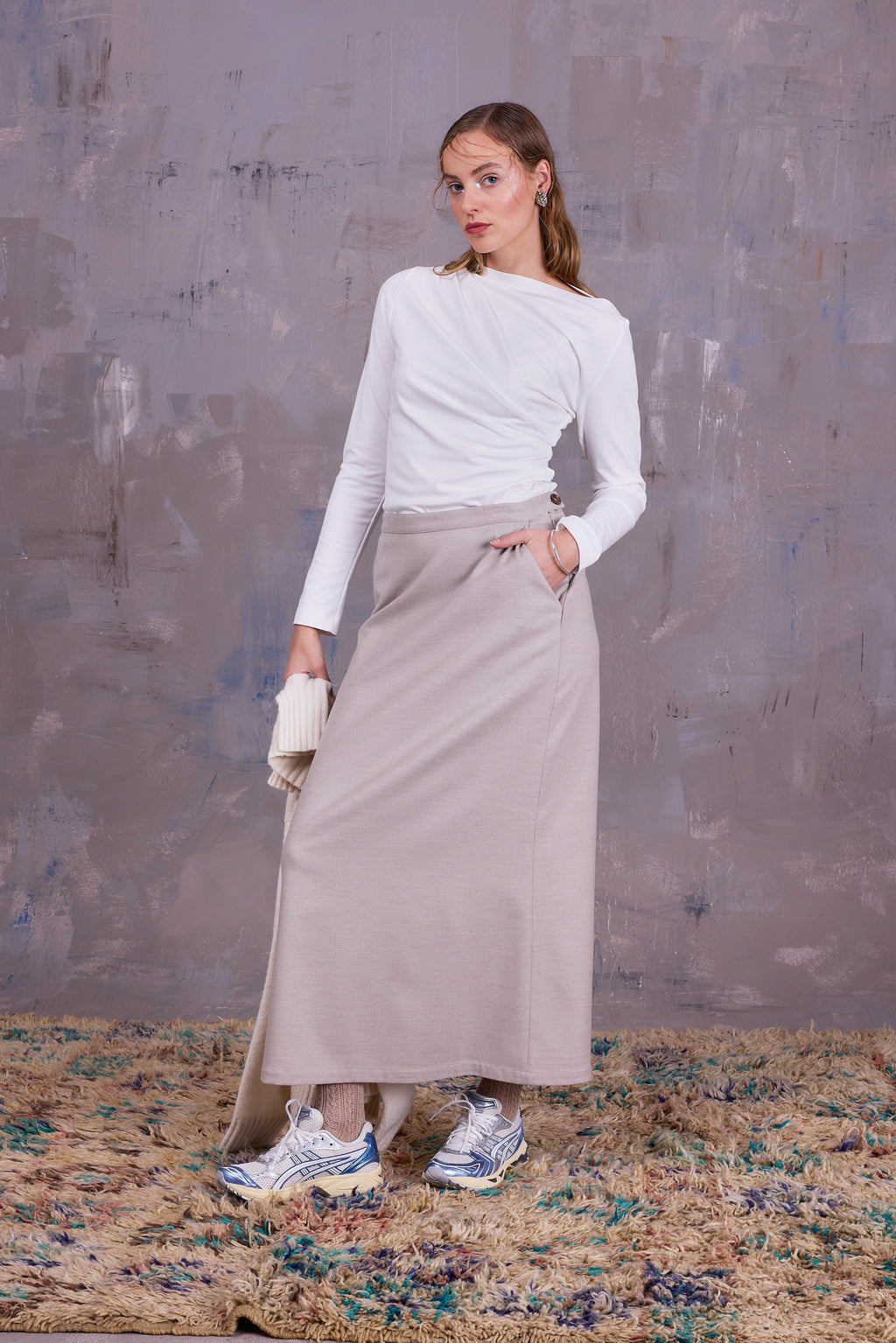 Emmanuel rok in light grey blend