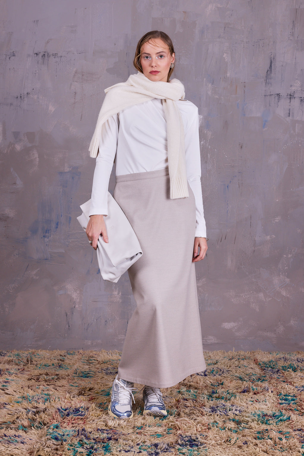 Emmanuel rok in light grey blend