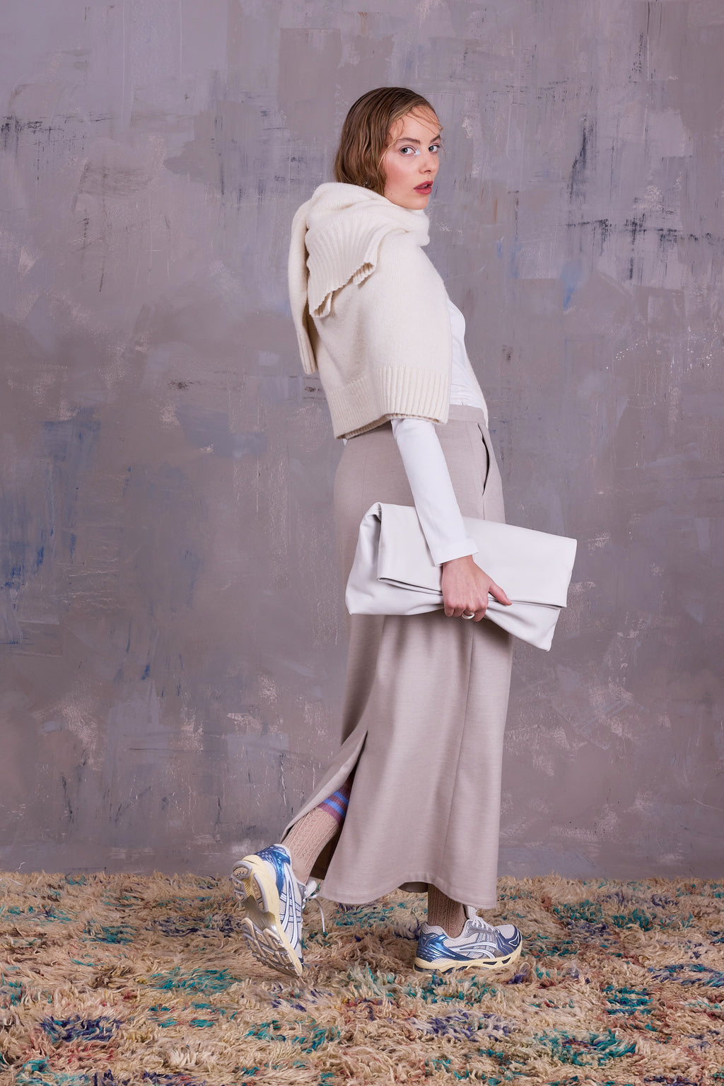 Emmanuel rok in light grey blend