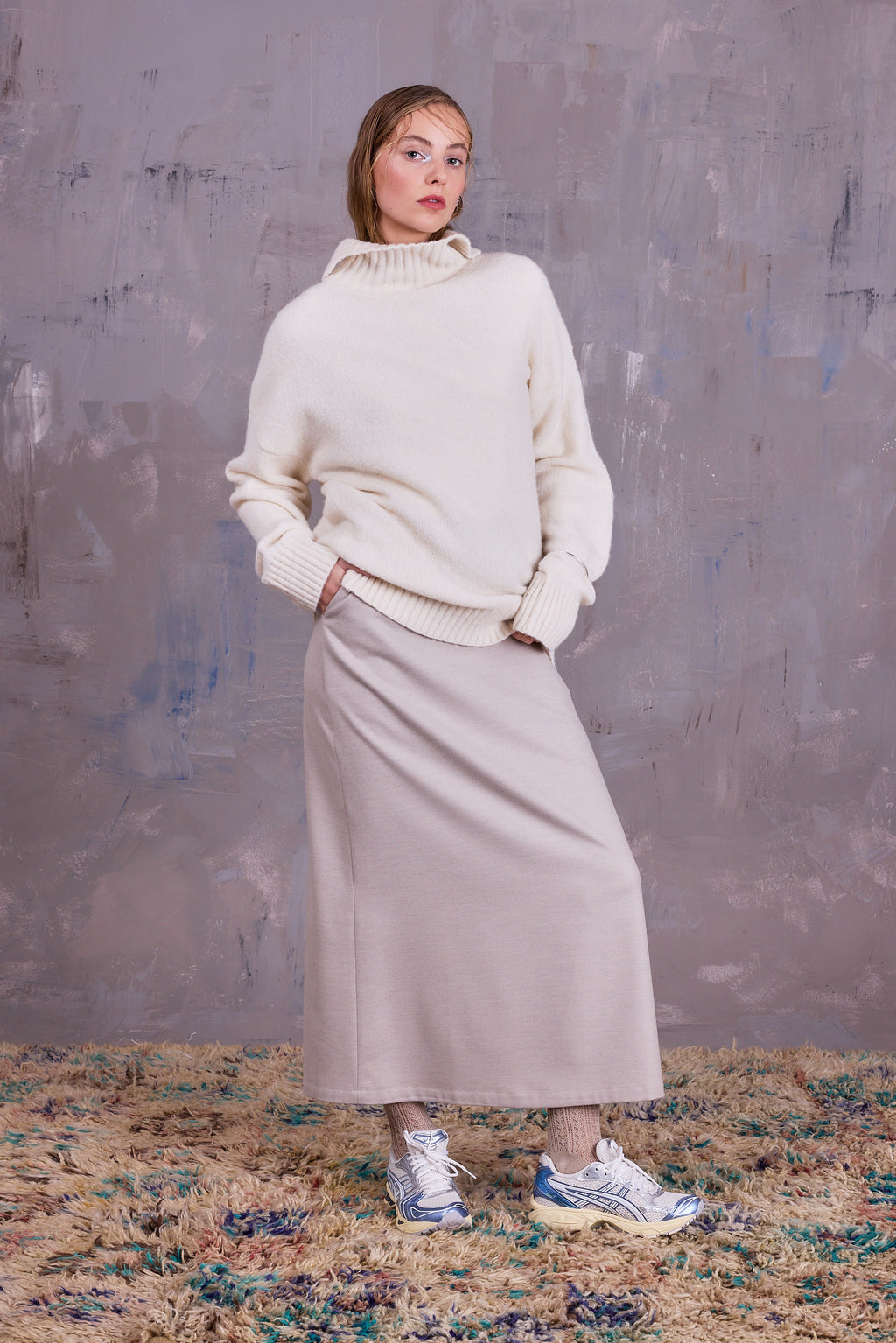Emmanuel rok in light grey blend