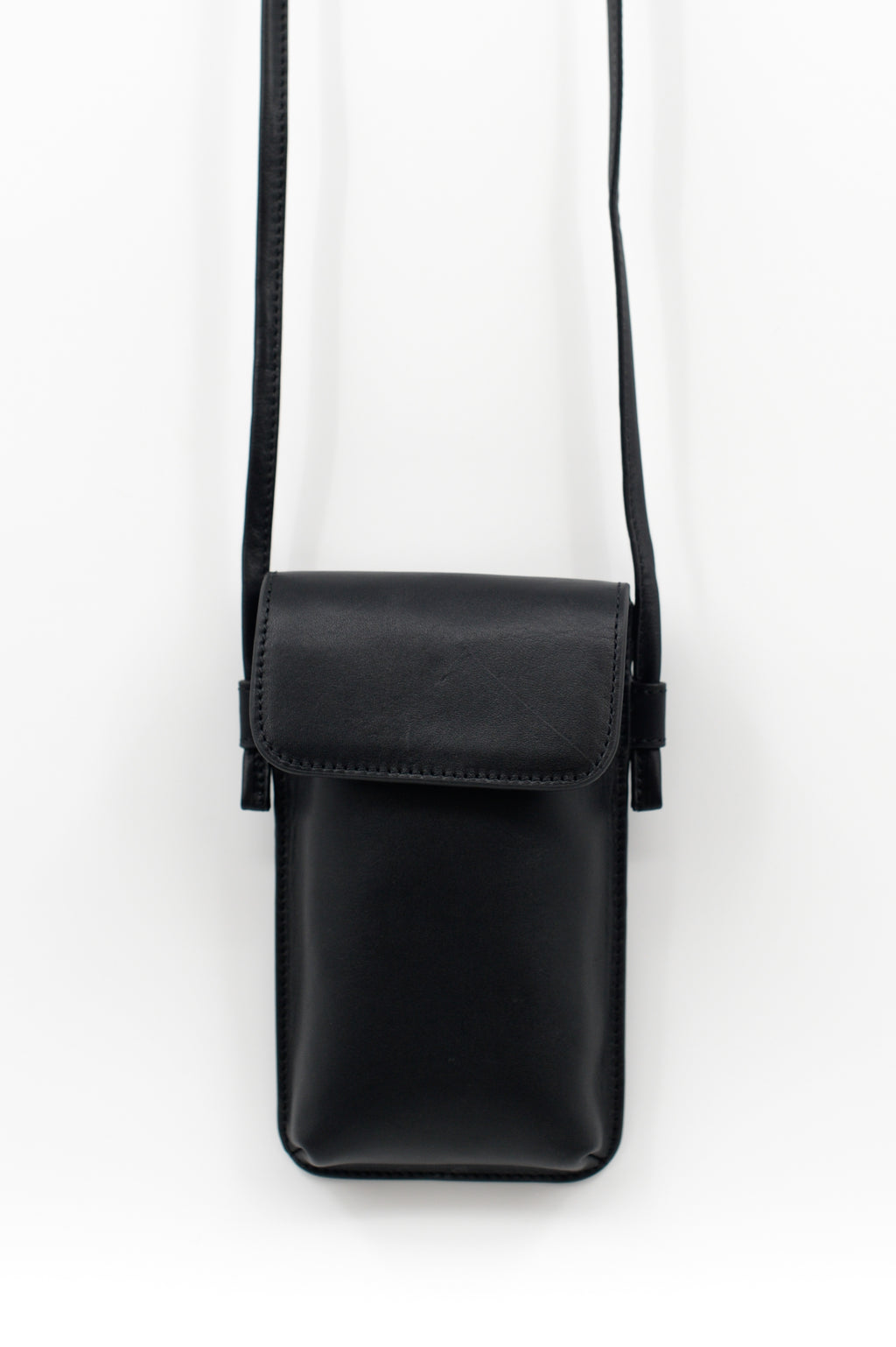 Smartphone bag in black nappa leather