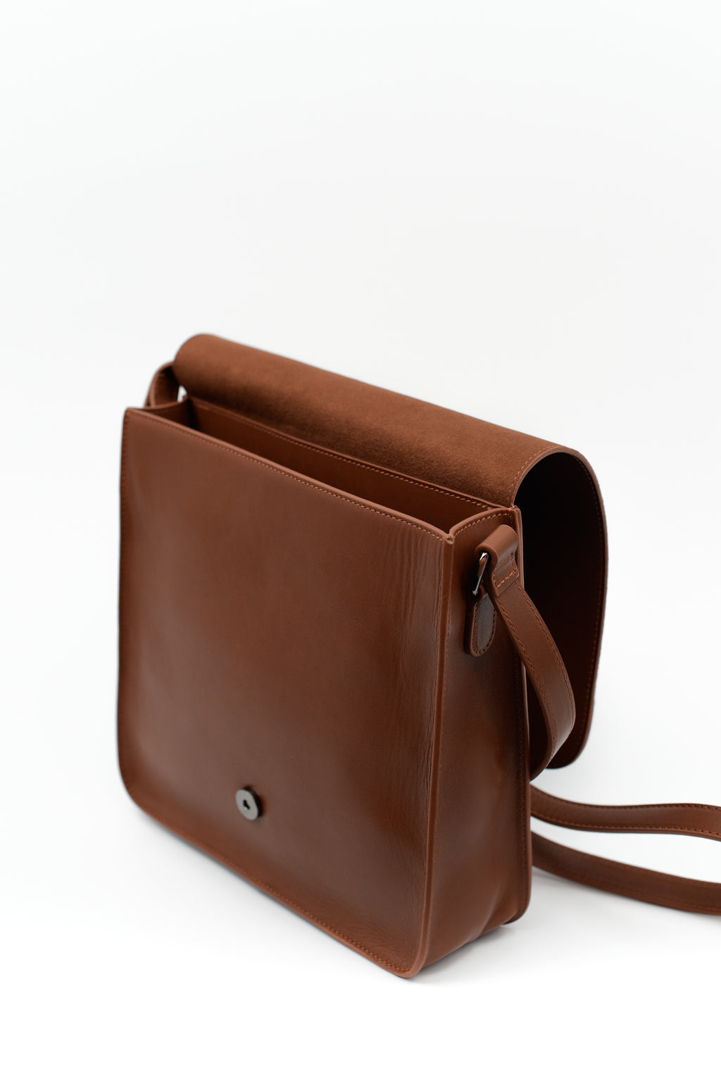 Medium crossbody handtas in cognac nappaleer