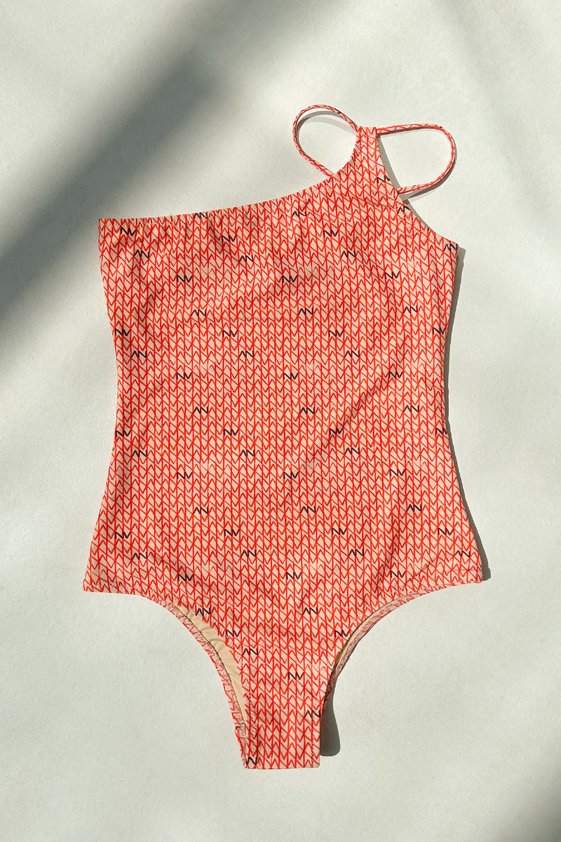 Oranje asymmetrisch badpak