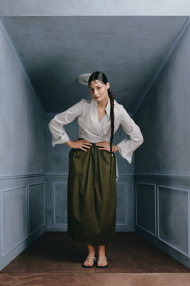 Héva rok in dark olive