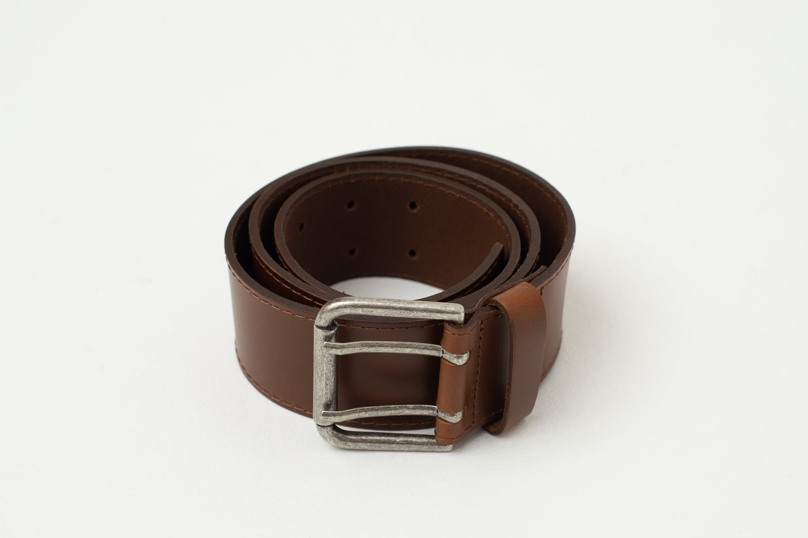 Cognac riem met dubbele sluiting