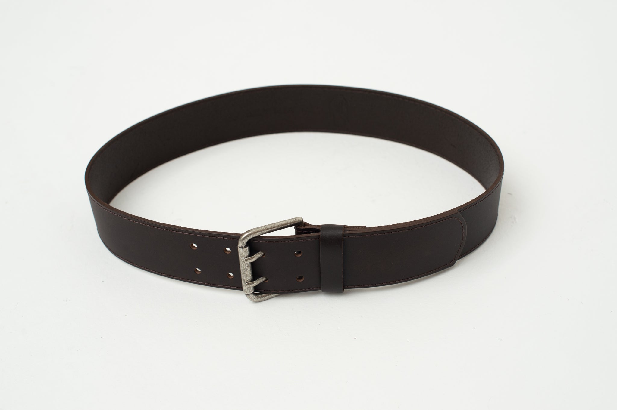 Dark brown belt with double closure
