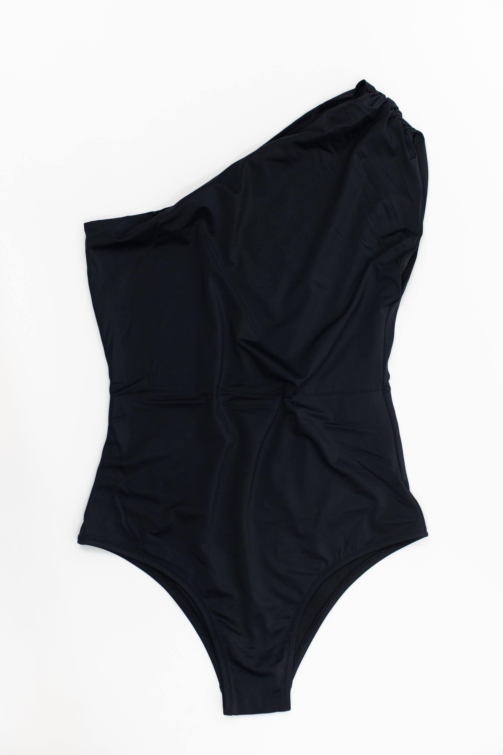 Black asymmetrical swimsuit