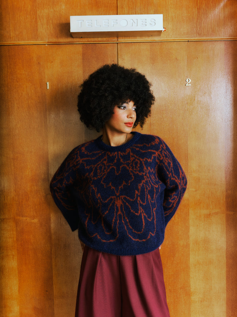 Alvik – Mottenpullover in Indigo