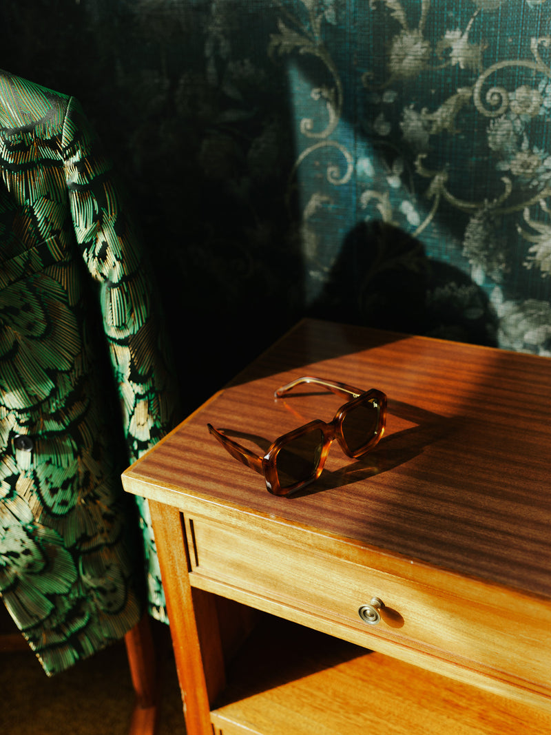 Jackie zonnebril in light tortoise /olive
