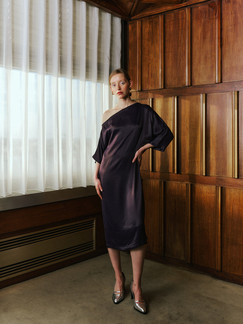 Esra robe satin violet