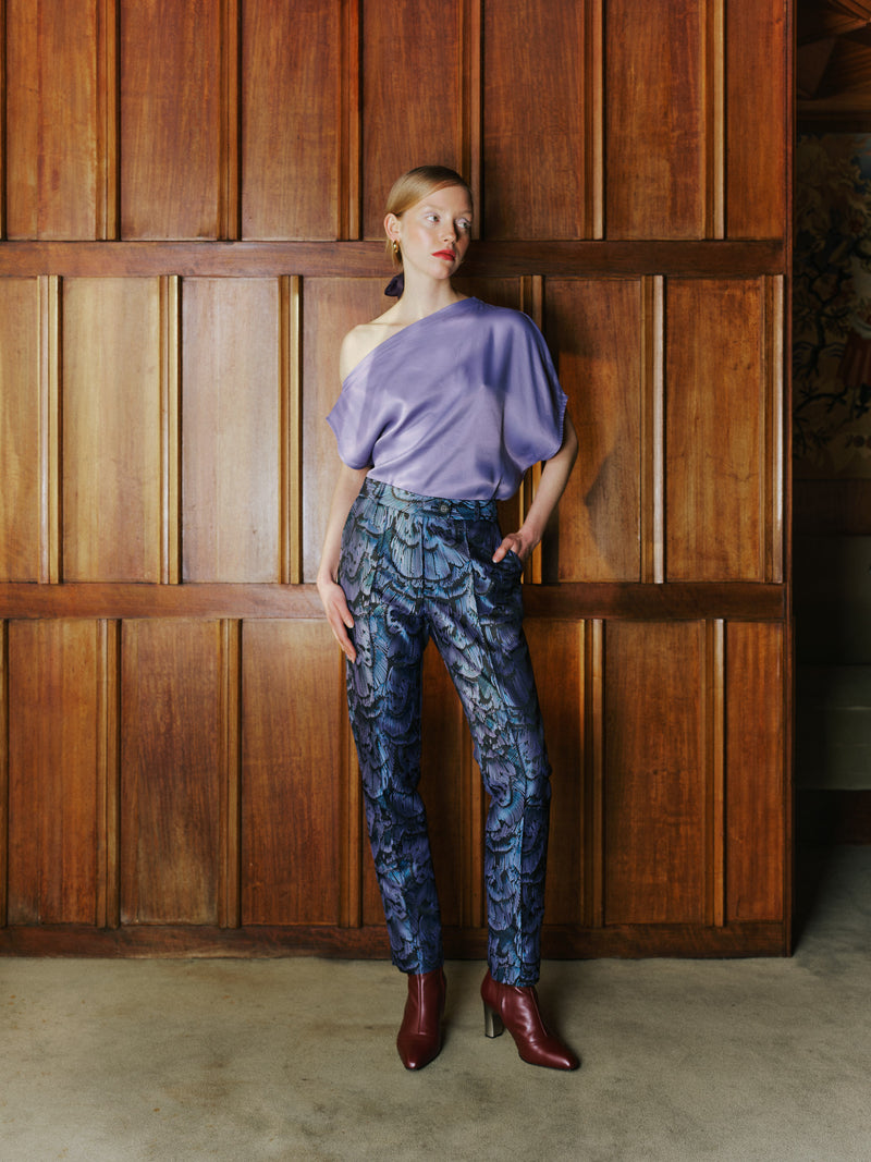 Emiel broek in blue lilac dragonfly