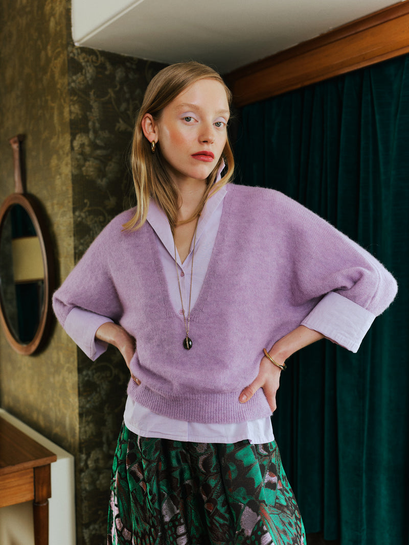 Almelo lila alpaca top
