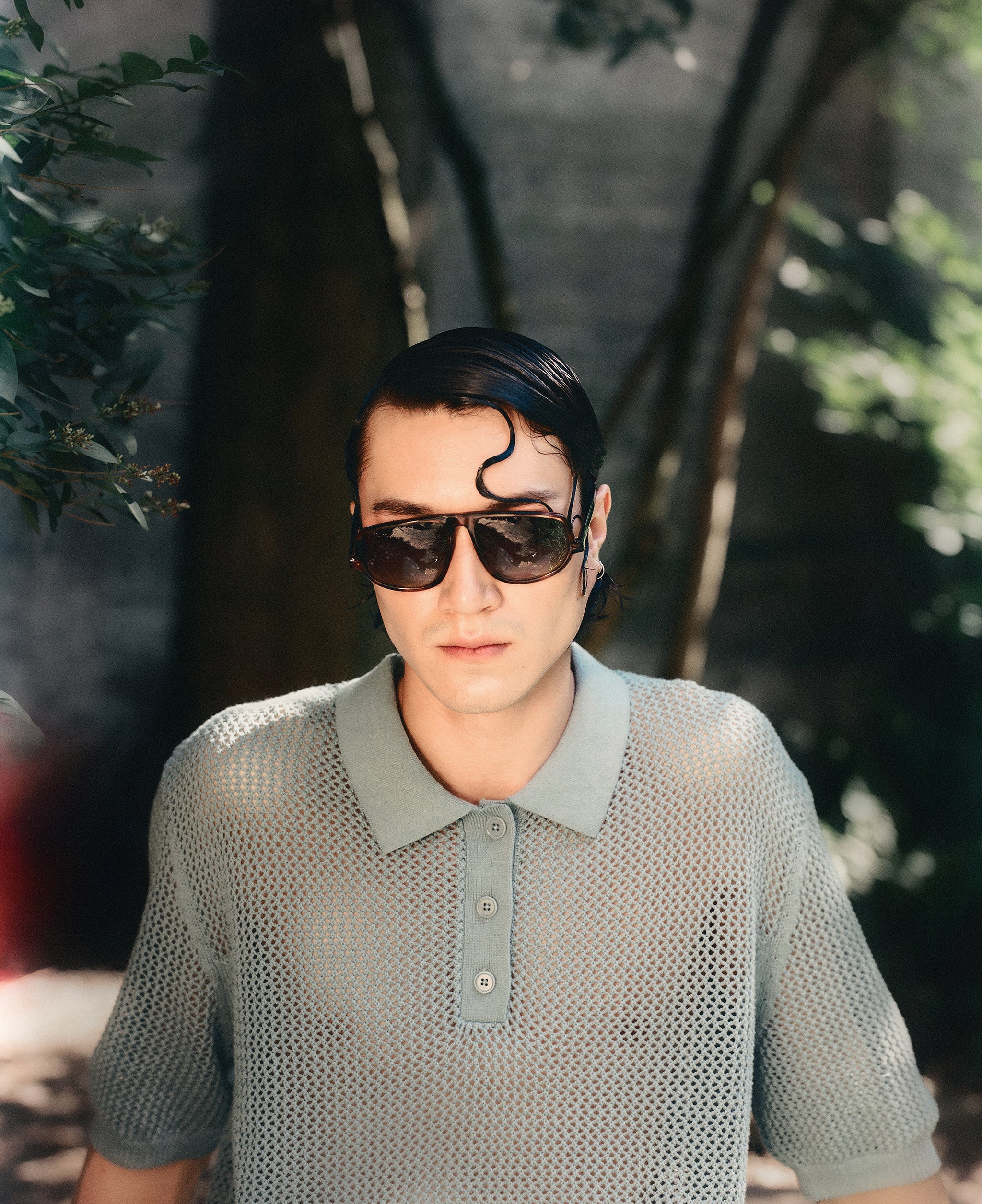 Bolivar trousers in lime glow jacquard