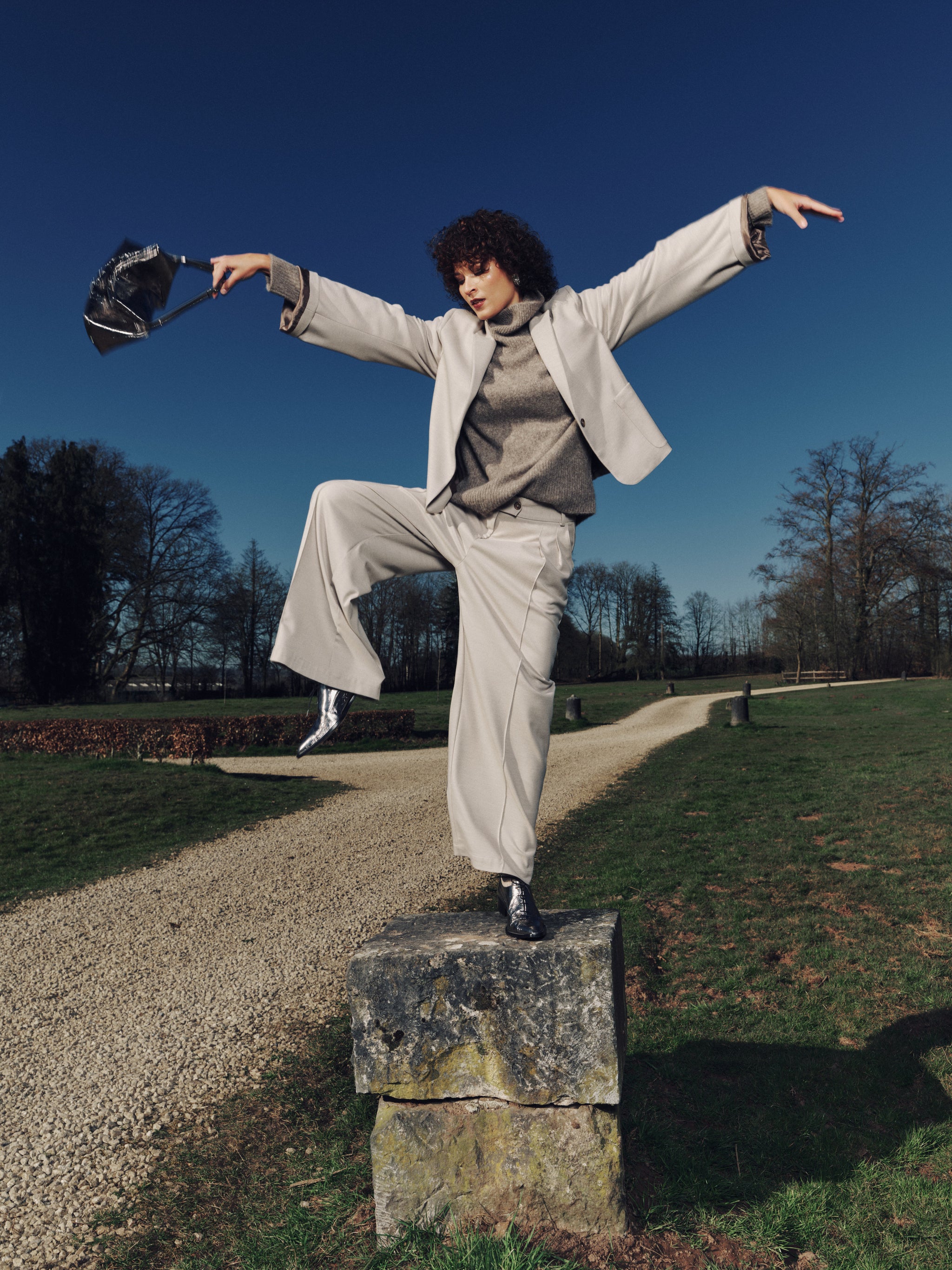 Goya lace-up shoe in metallic anthracite