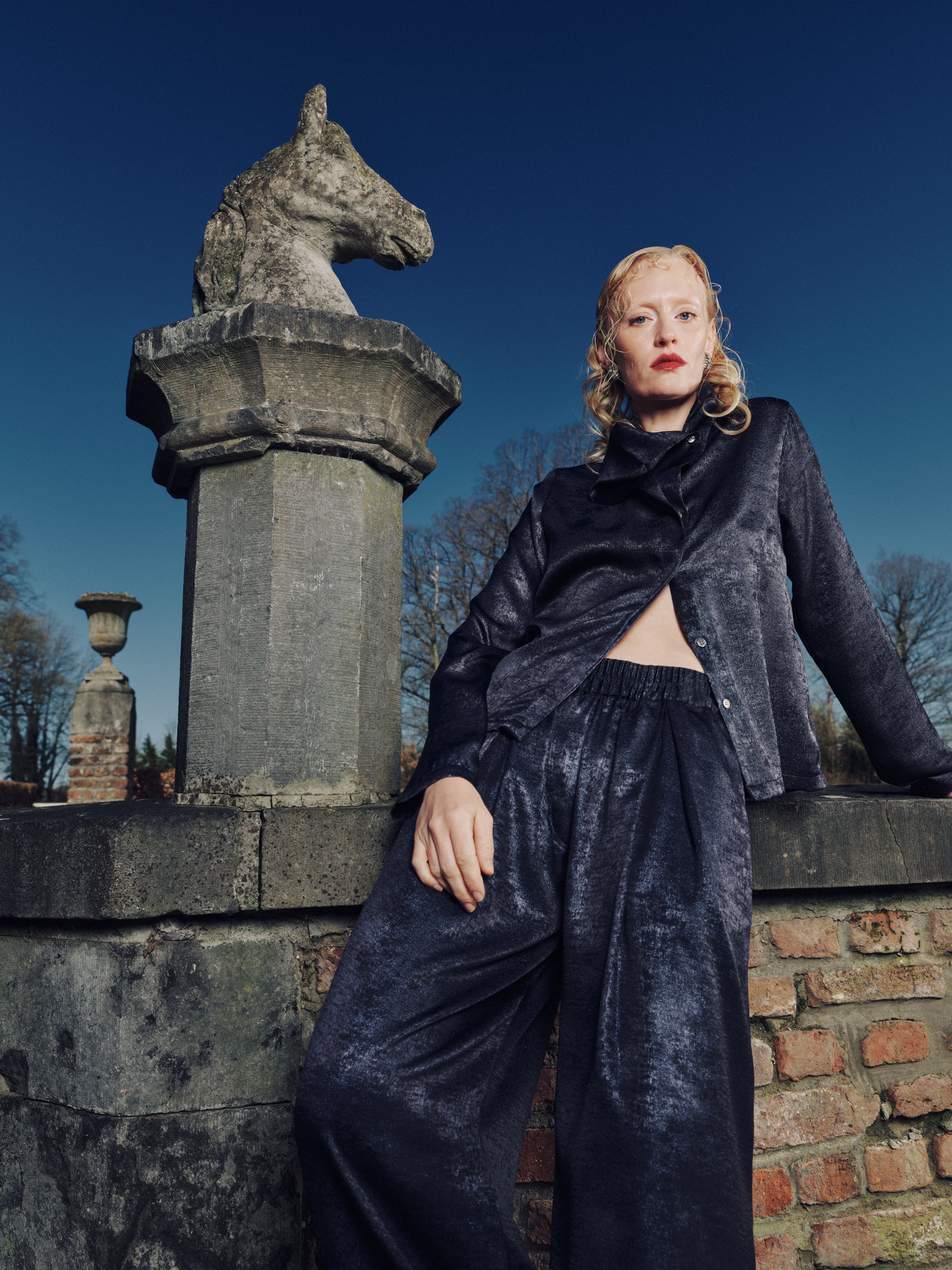 Freddy broek in shiny sapphire