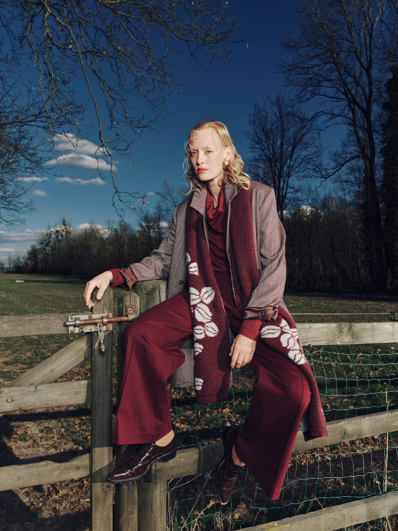 Geneviève scarfin ecru en rose