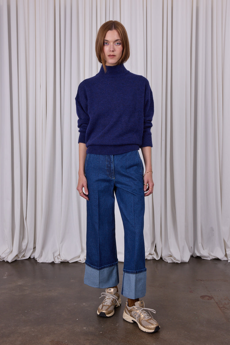 Pull en alpaga indigo Astoria