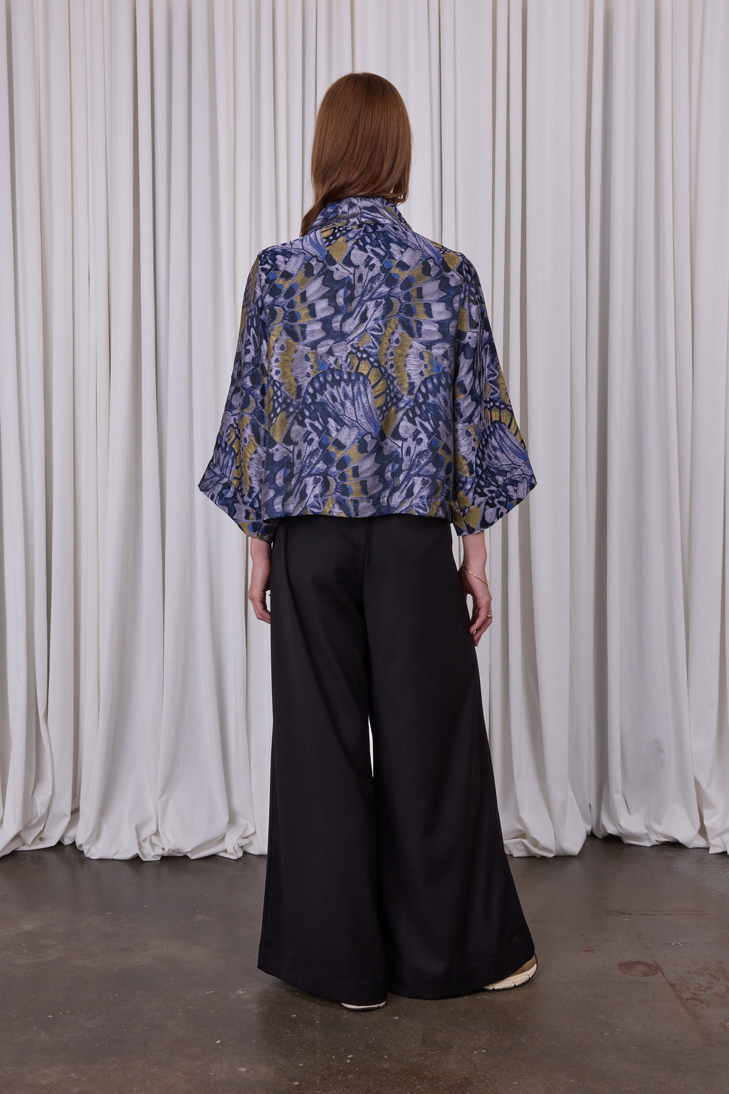 Clotilde blouse in lila vlinderjacquard