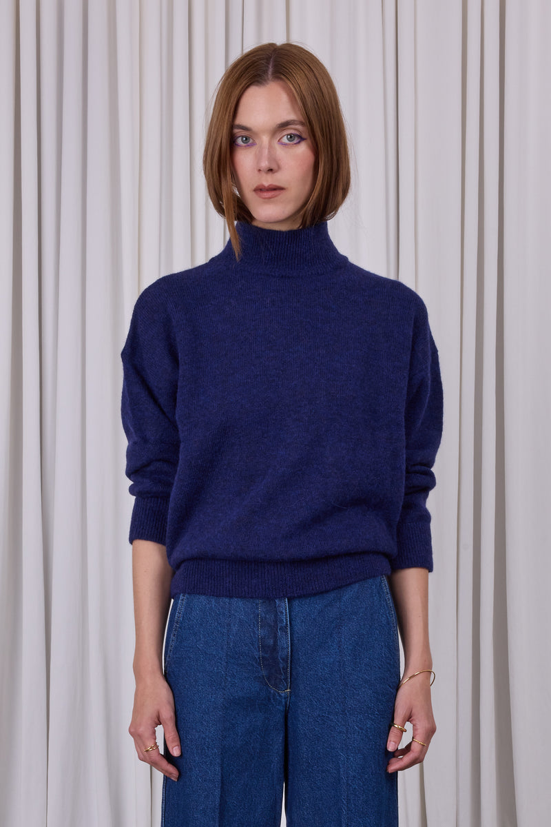 Pull en alpaga indigo Astoria