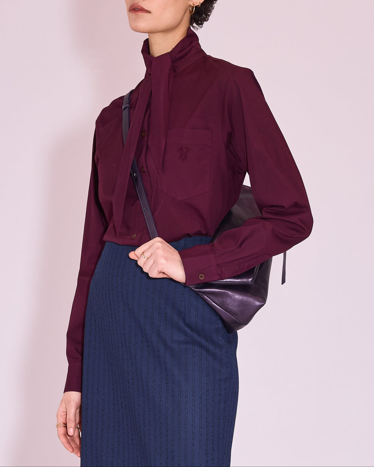 Gennaro handbag in metallic purple