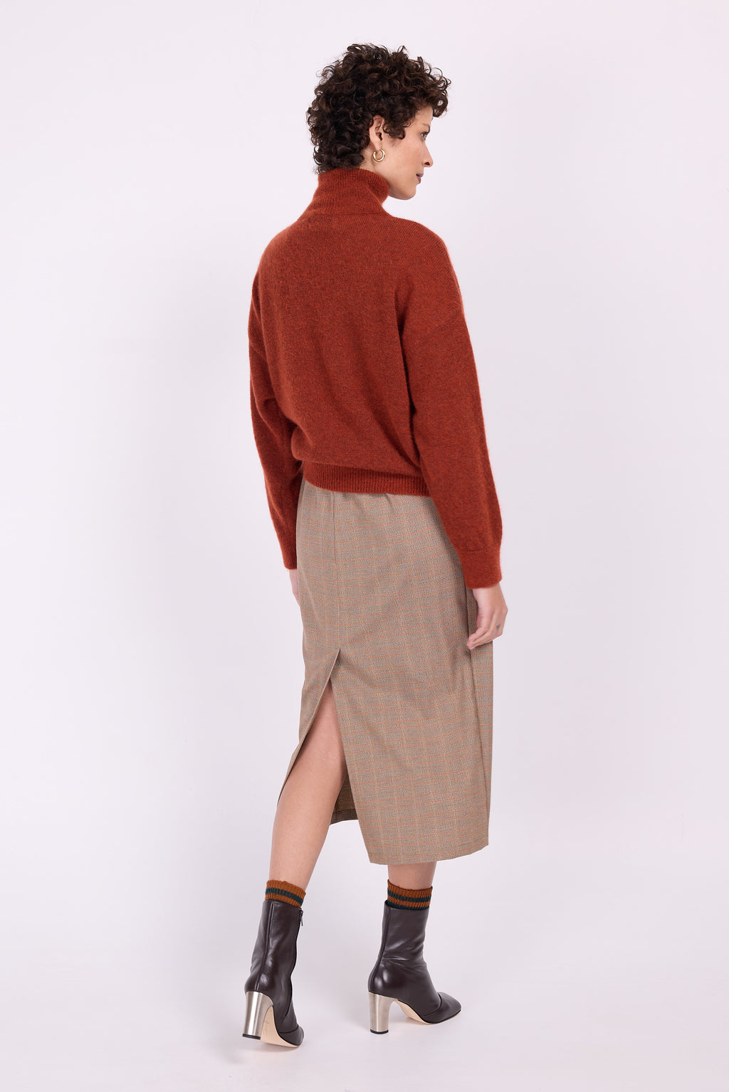 Pull en alpaga couleur rouille Astoria