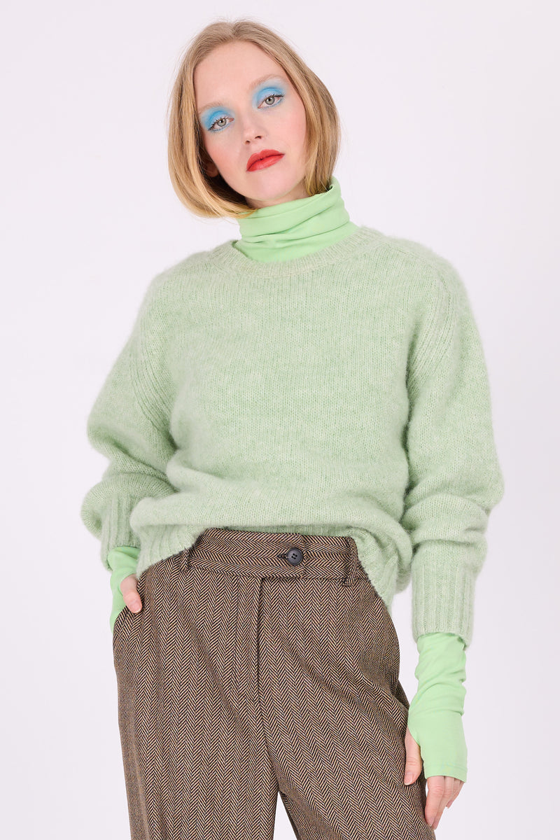 Asmara mintkleurige alpaca trui