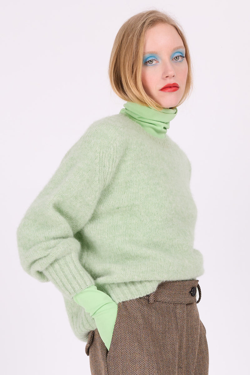 Asmara mintkleurige alpaca trui