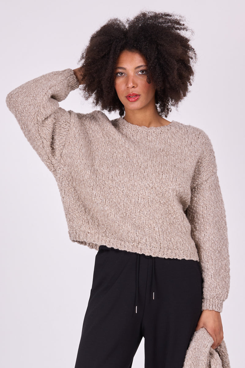 Greigefarbener Wollpullover Brasilia
