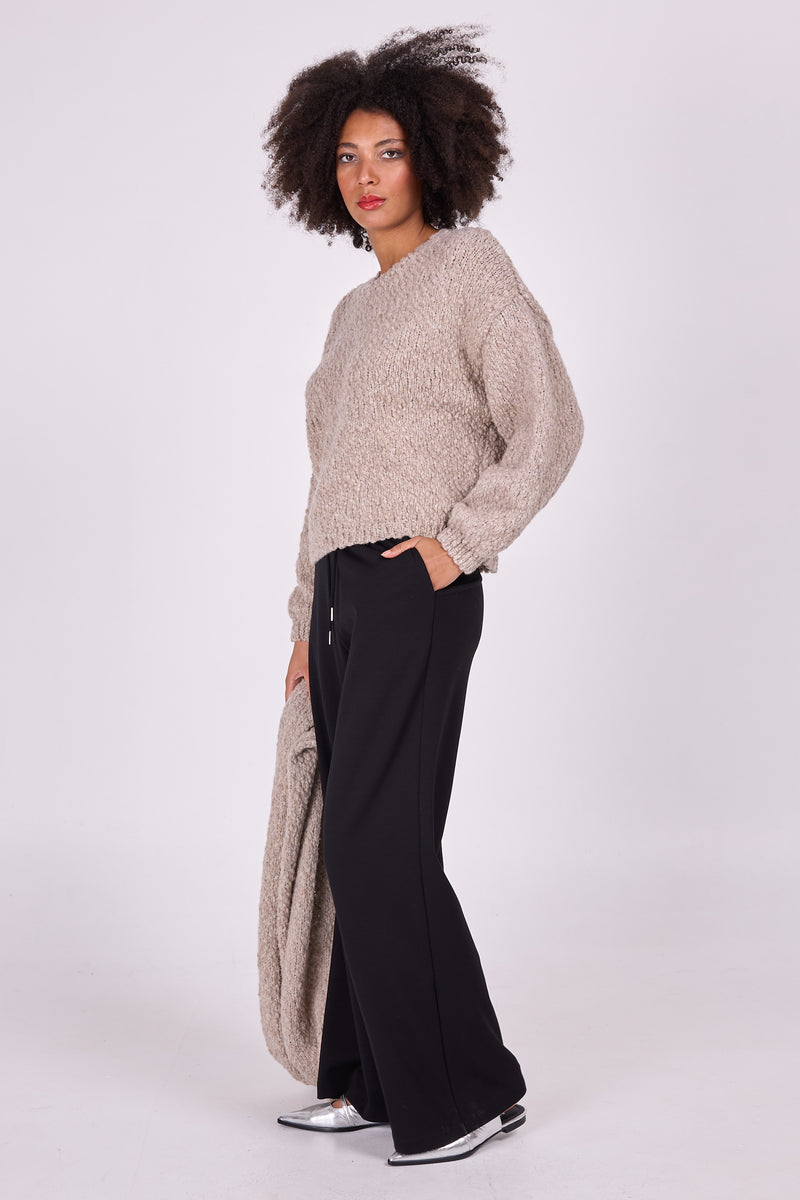 Greigefarbener Wollpullover Brasilia