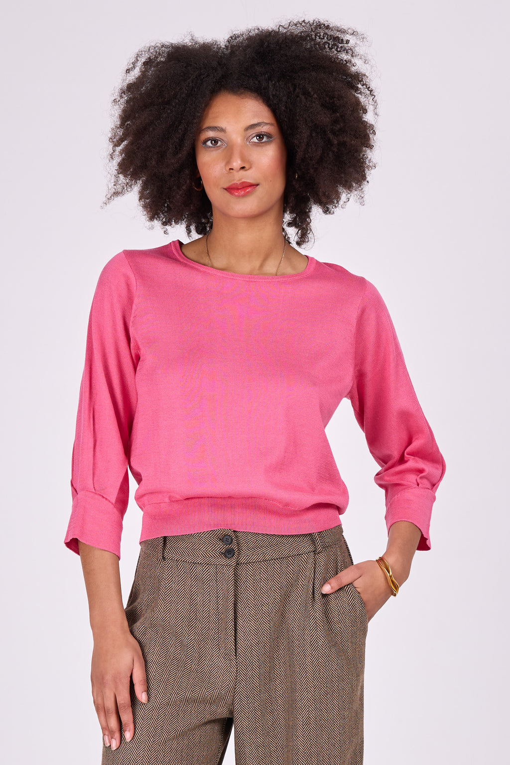 Rosa Baumwollpullover Falco