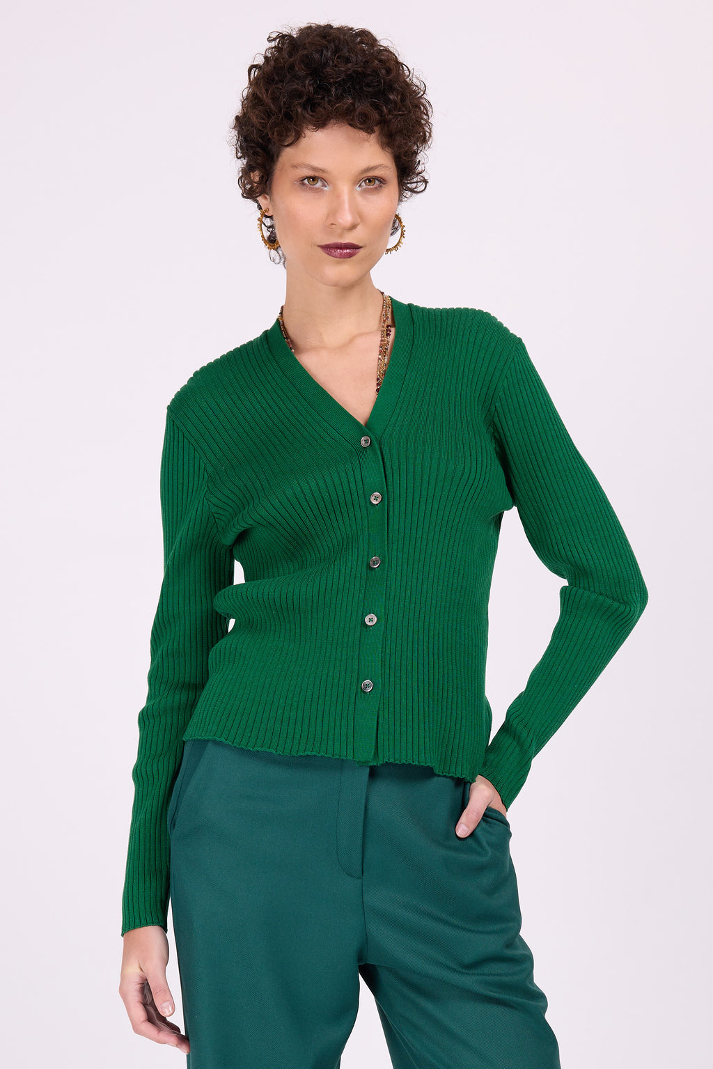 Grüner Wickelpullover Svinica