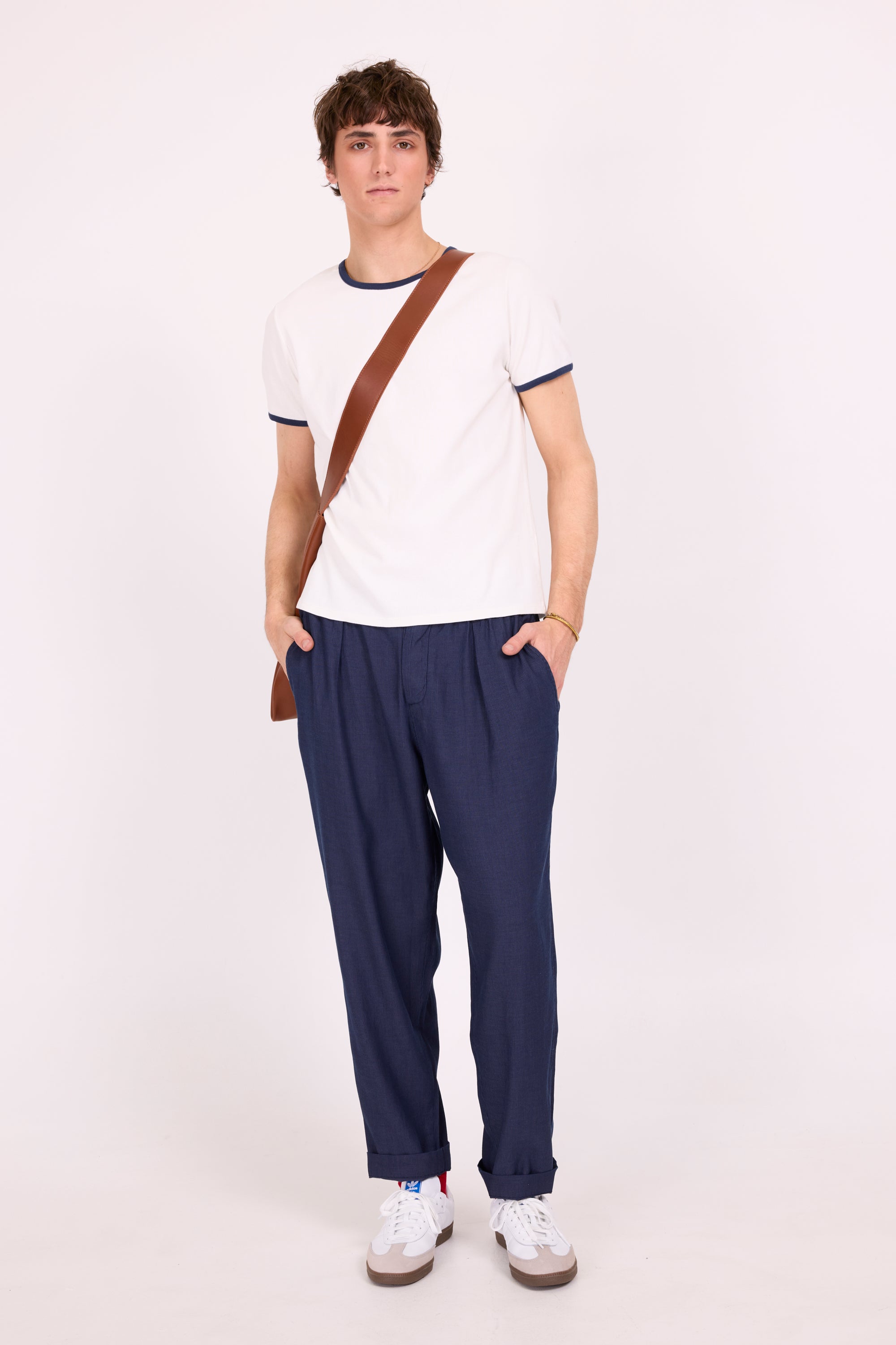 Drue T-shirt with navy trim