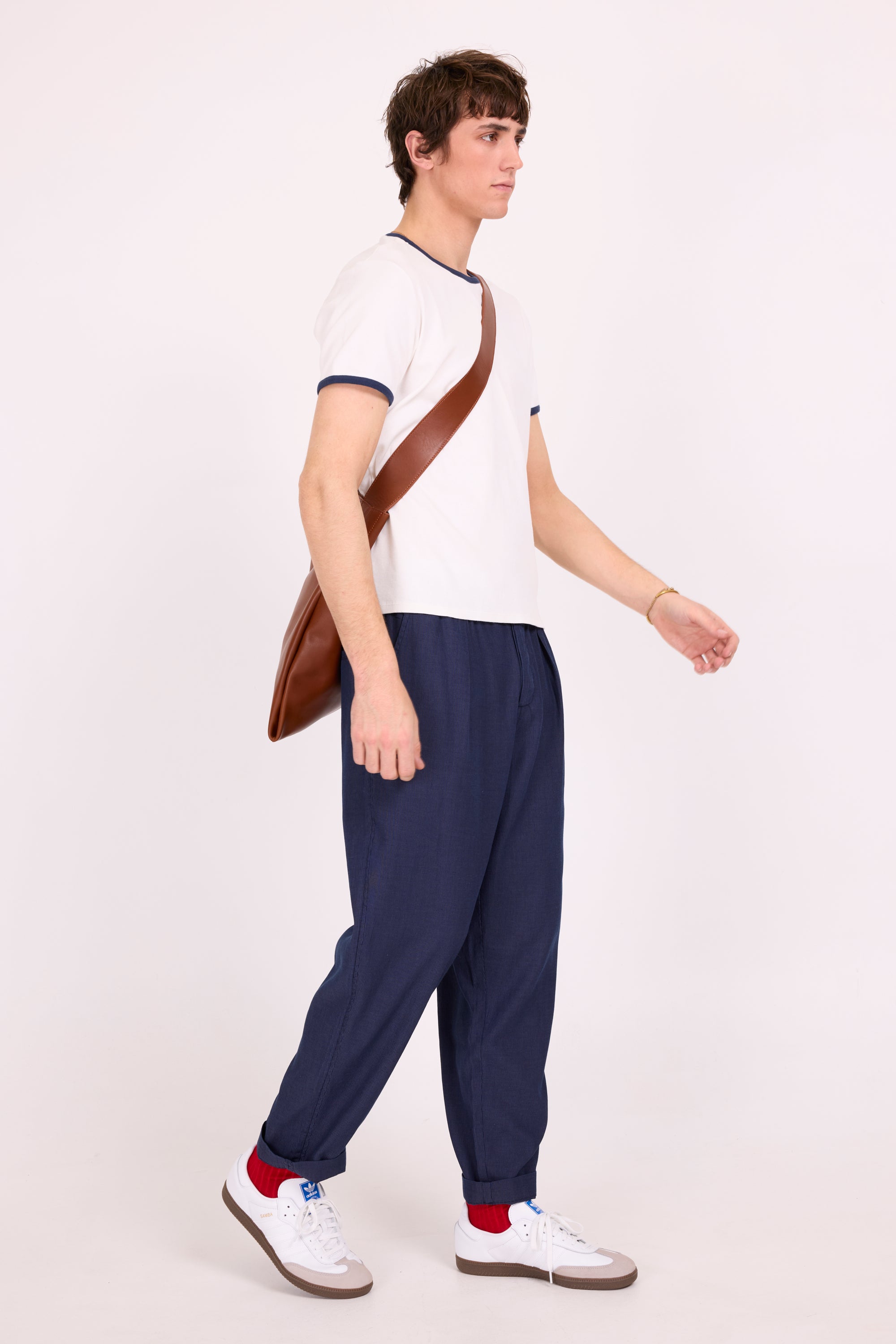 Drue T-shirt with navy trim