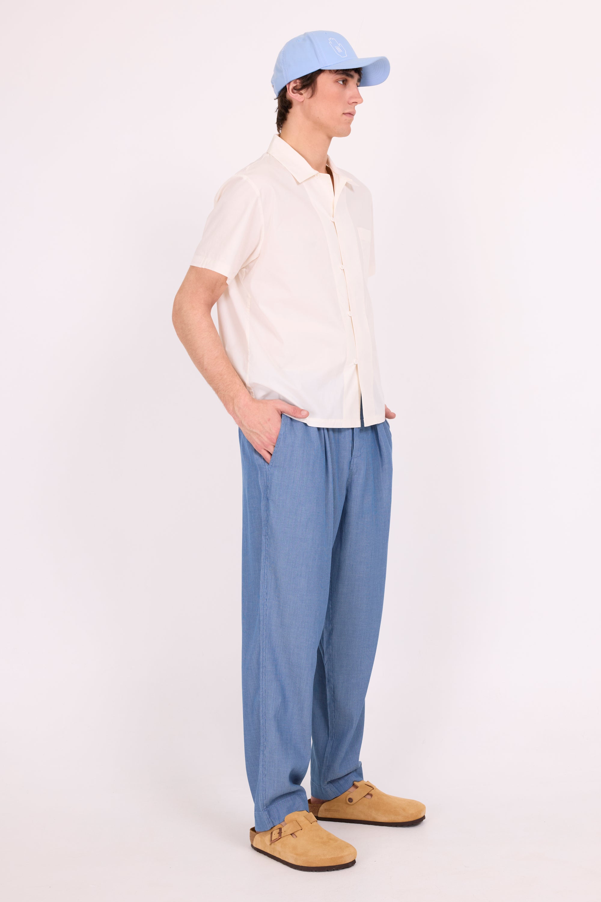 Domenico cream short sleeve shirt