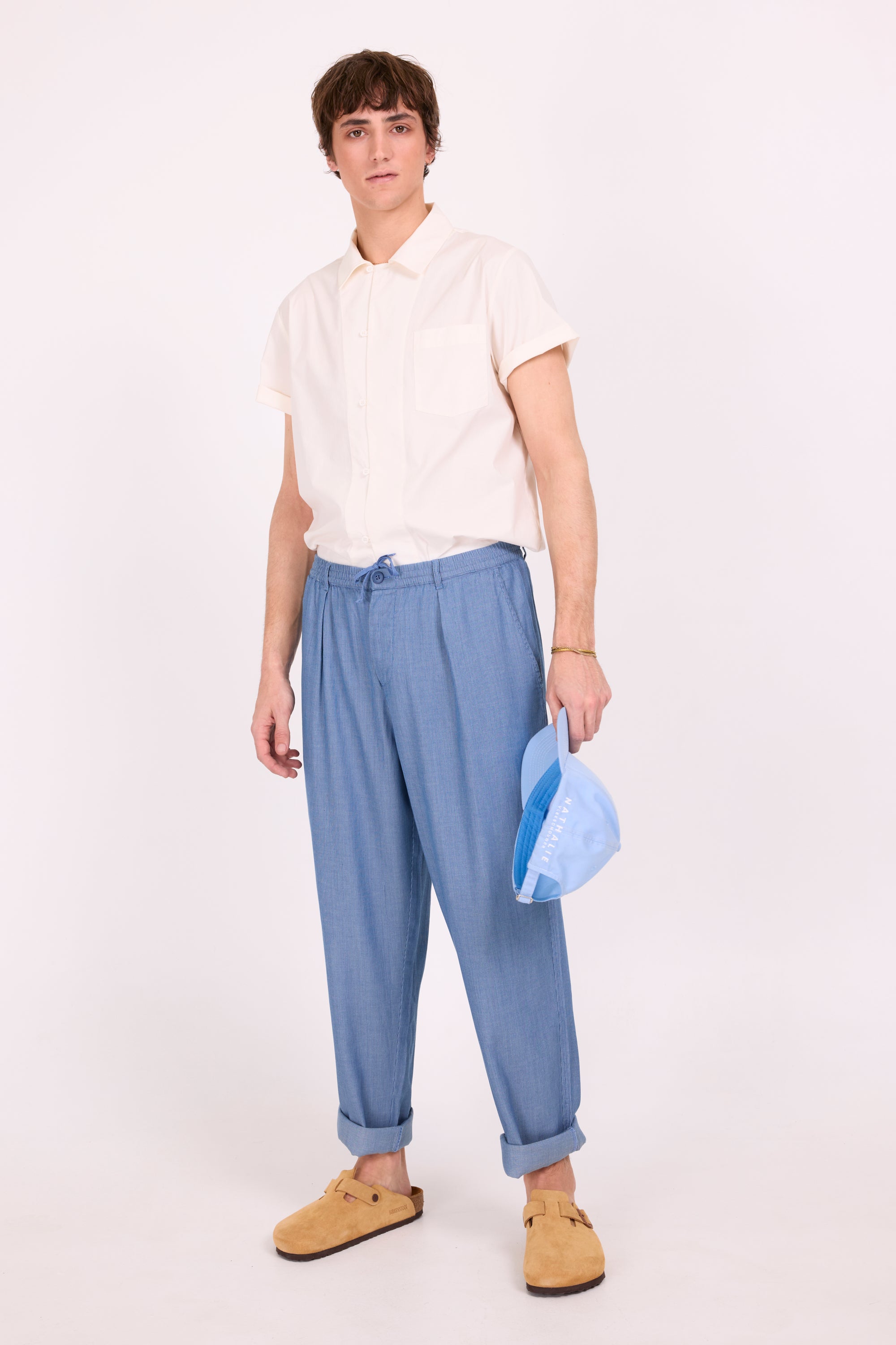 Domenico cream short sleeve shirt