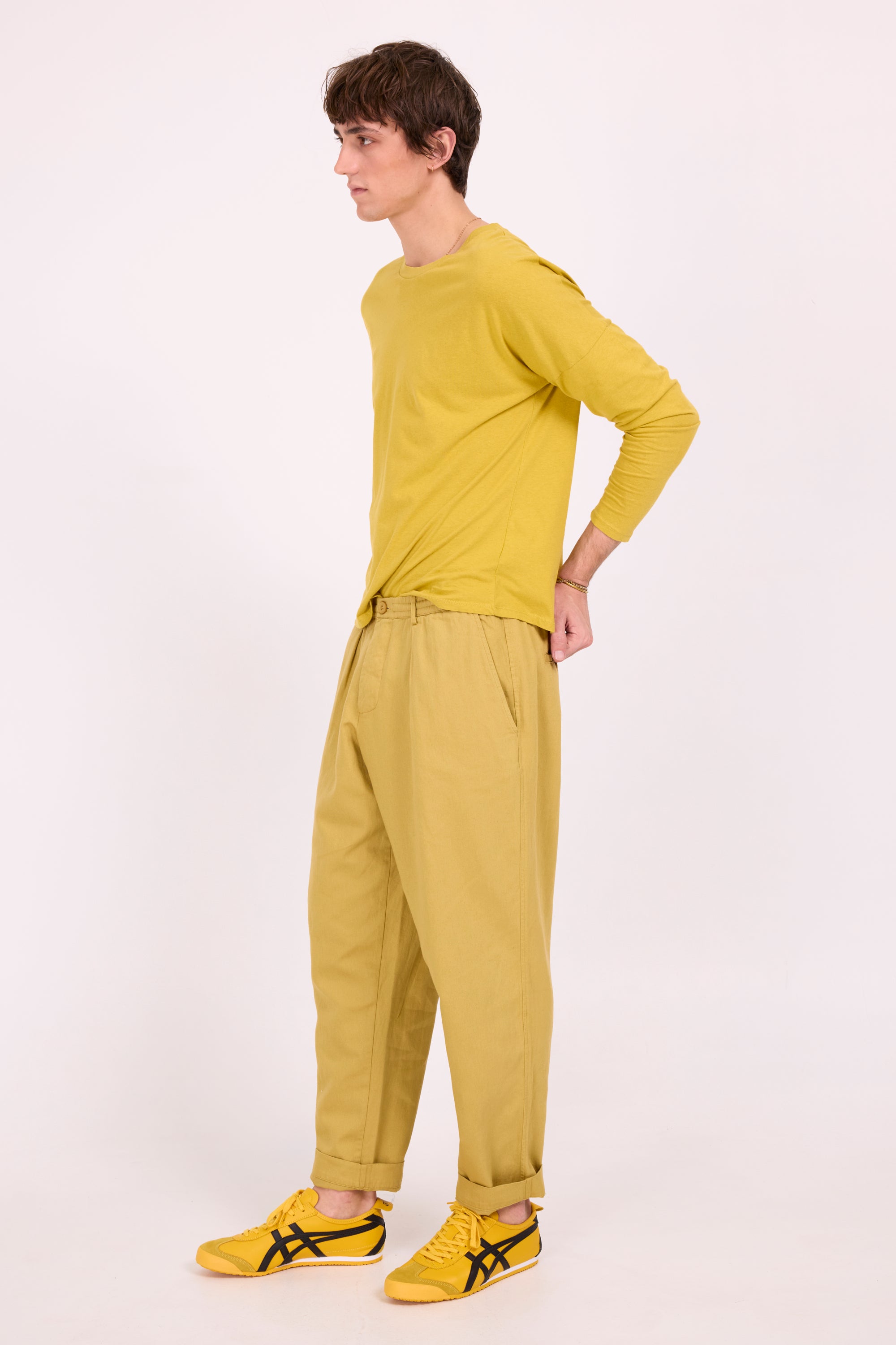 Dan olive barrel trousers