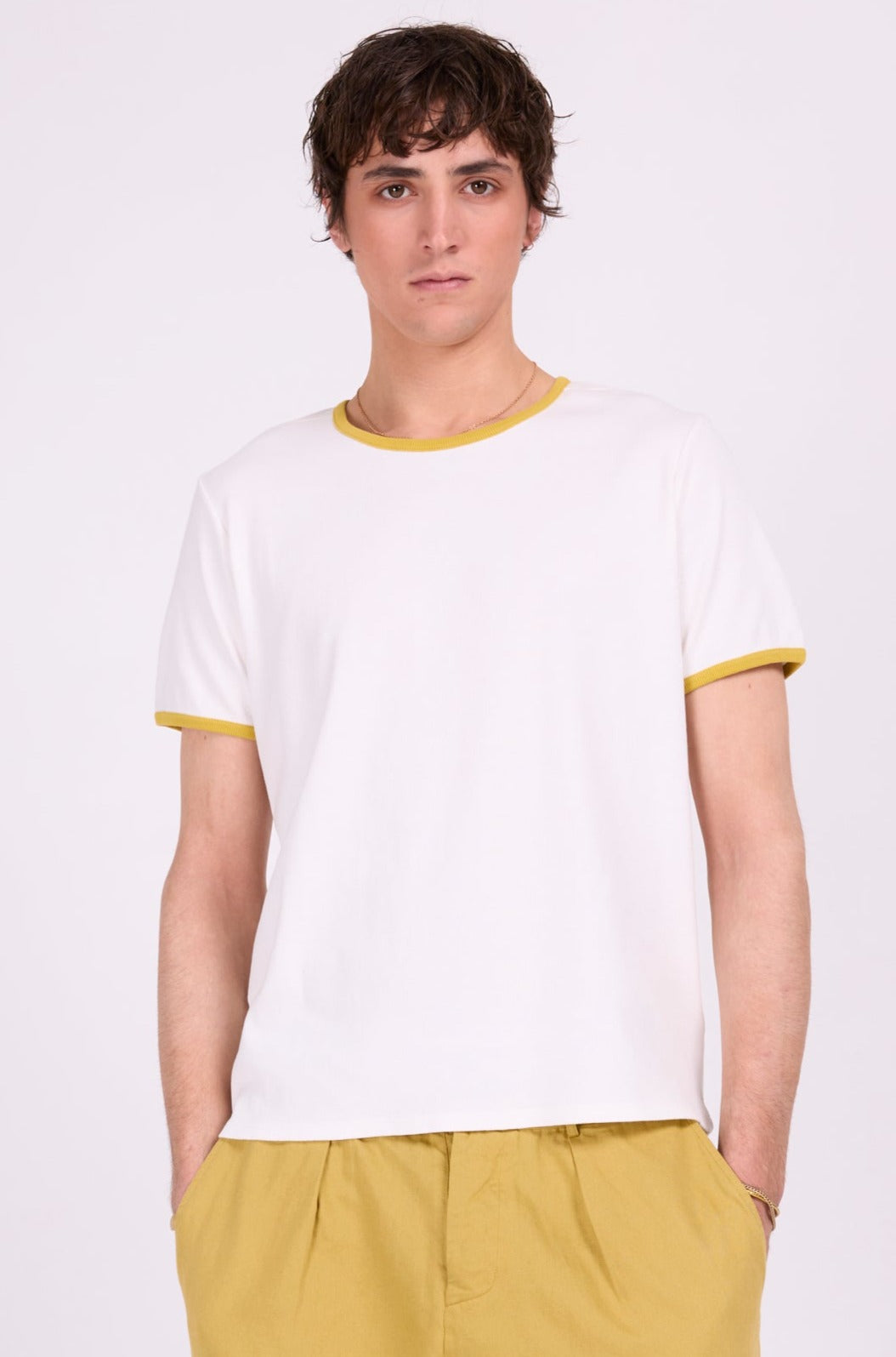 Drue T-shirt with khaki trim