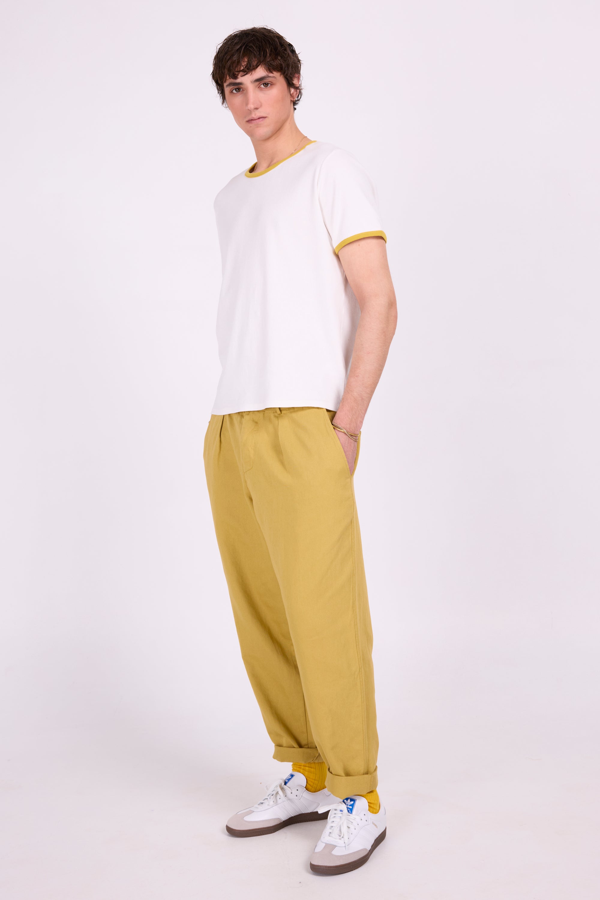 Drue T-shirt with khaki trim
