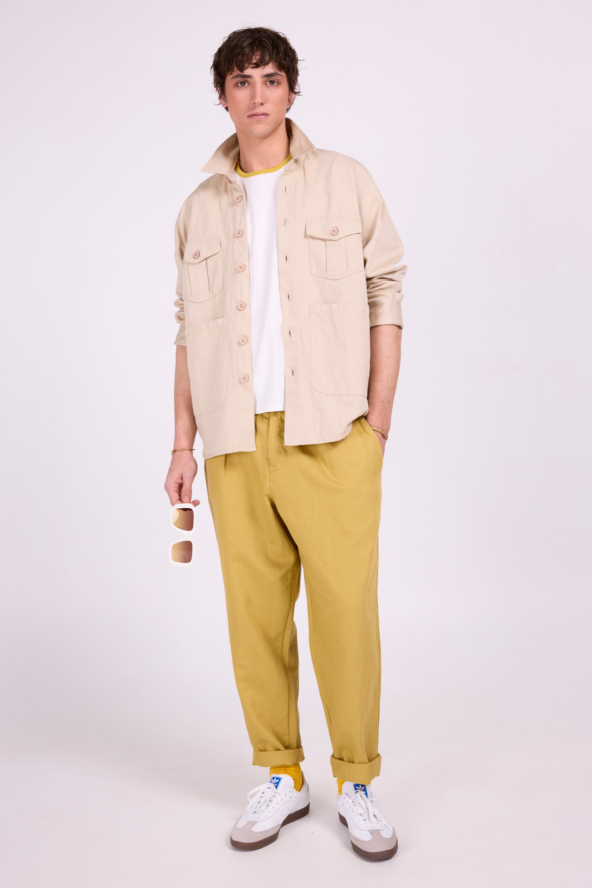 Drue T-shirt with khaki trim