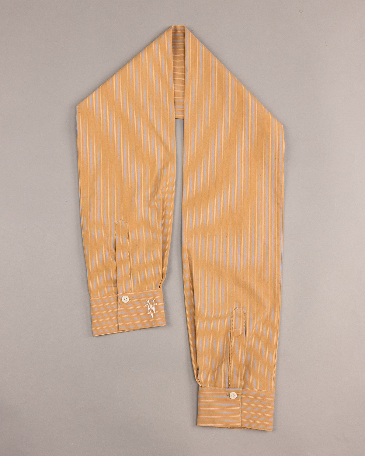 Ganna scarf in mustard gold / blue stripes