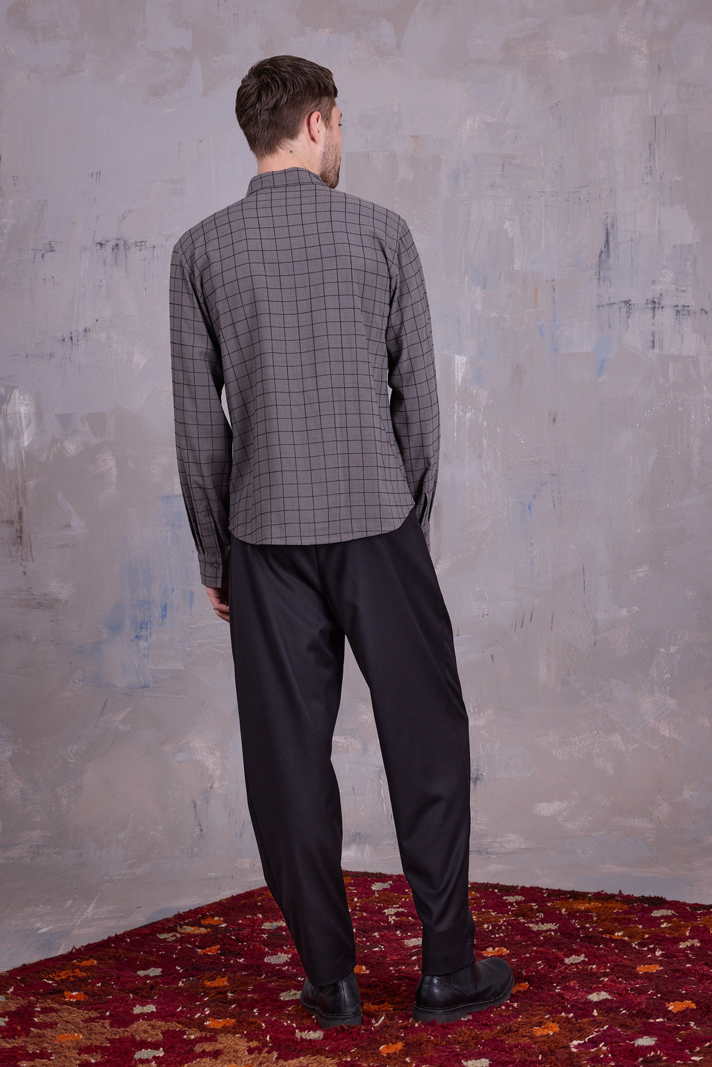 Godfried shirt in grey black checks
