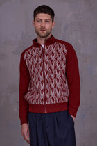 Goof cardigan in red clay/soft shell