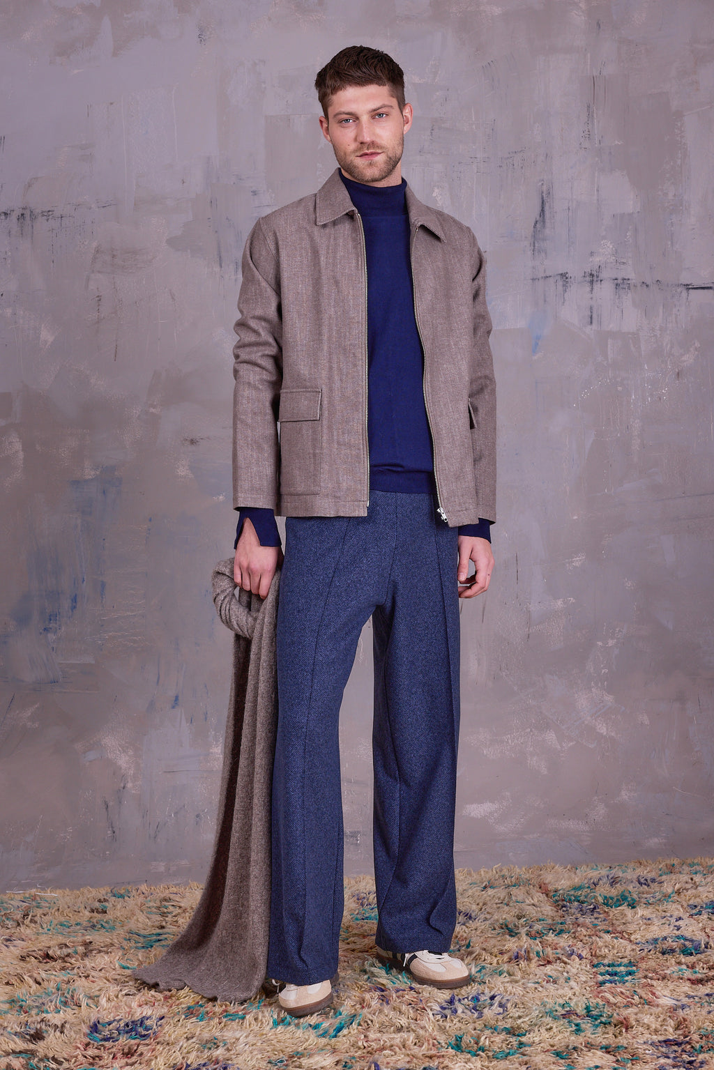 Egon trousers in blue mix