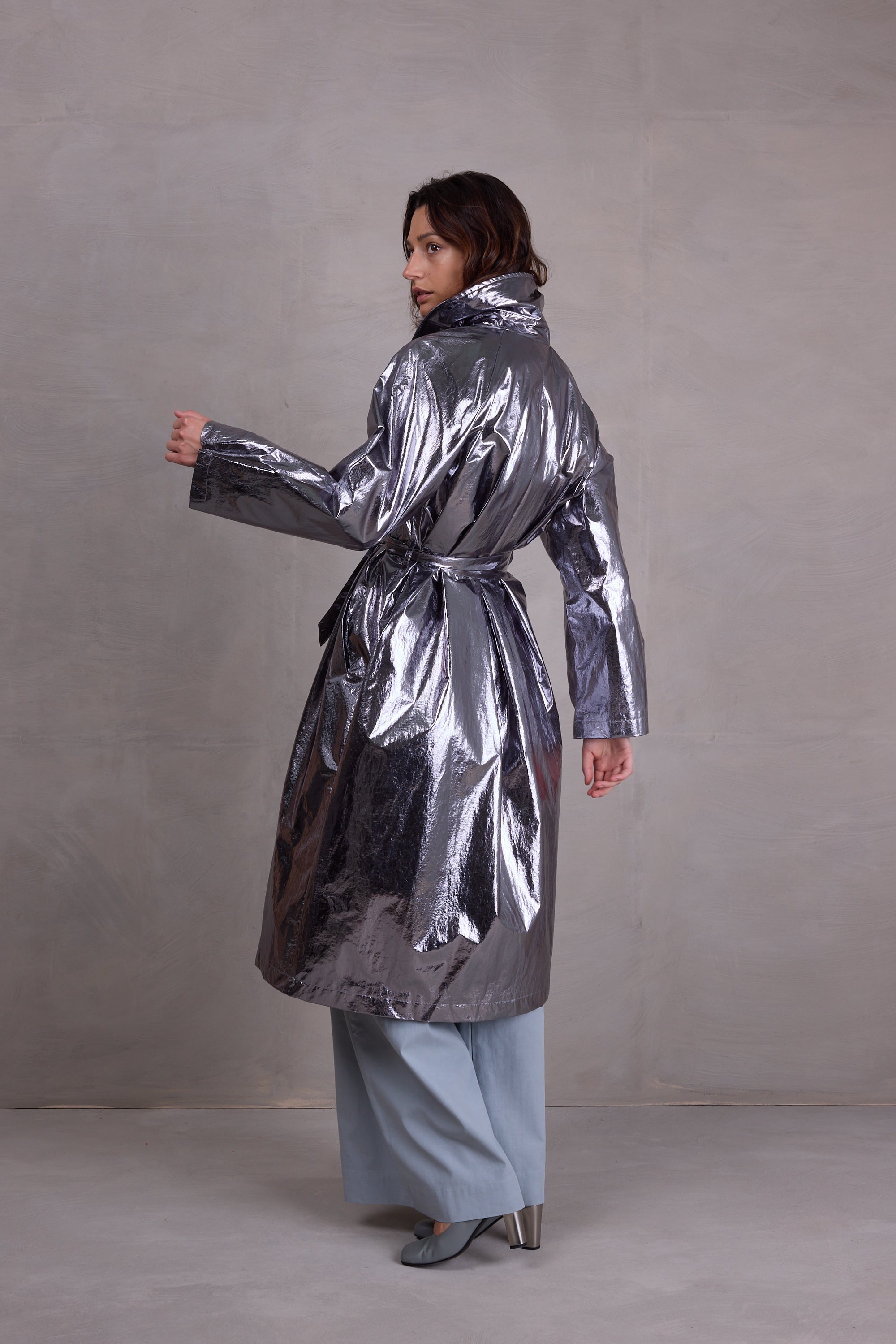 Manteau trench en argent Ferdi