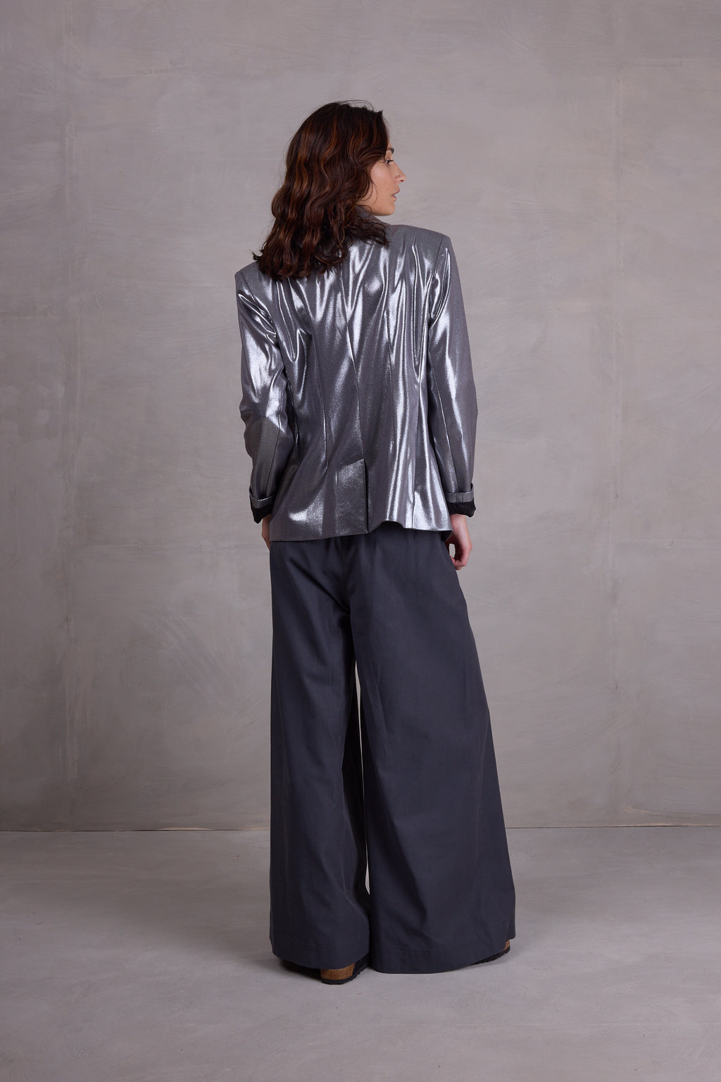 Davos blazer in silver disco twill